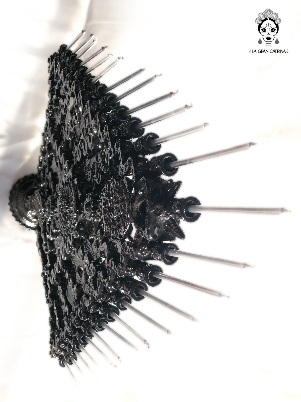 Candelero negro de 25 velas - Barro vidriado - 63 cm. 25 in. - En produccion Candelabros