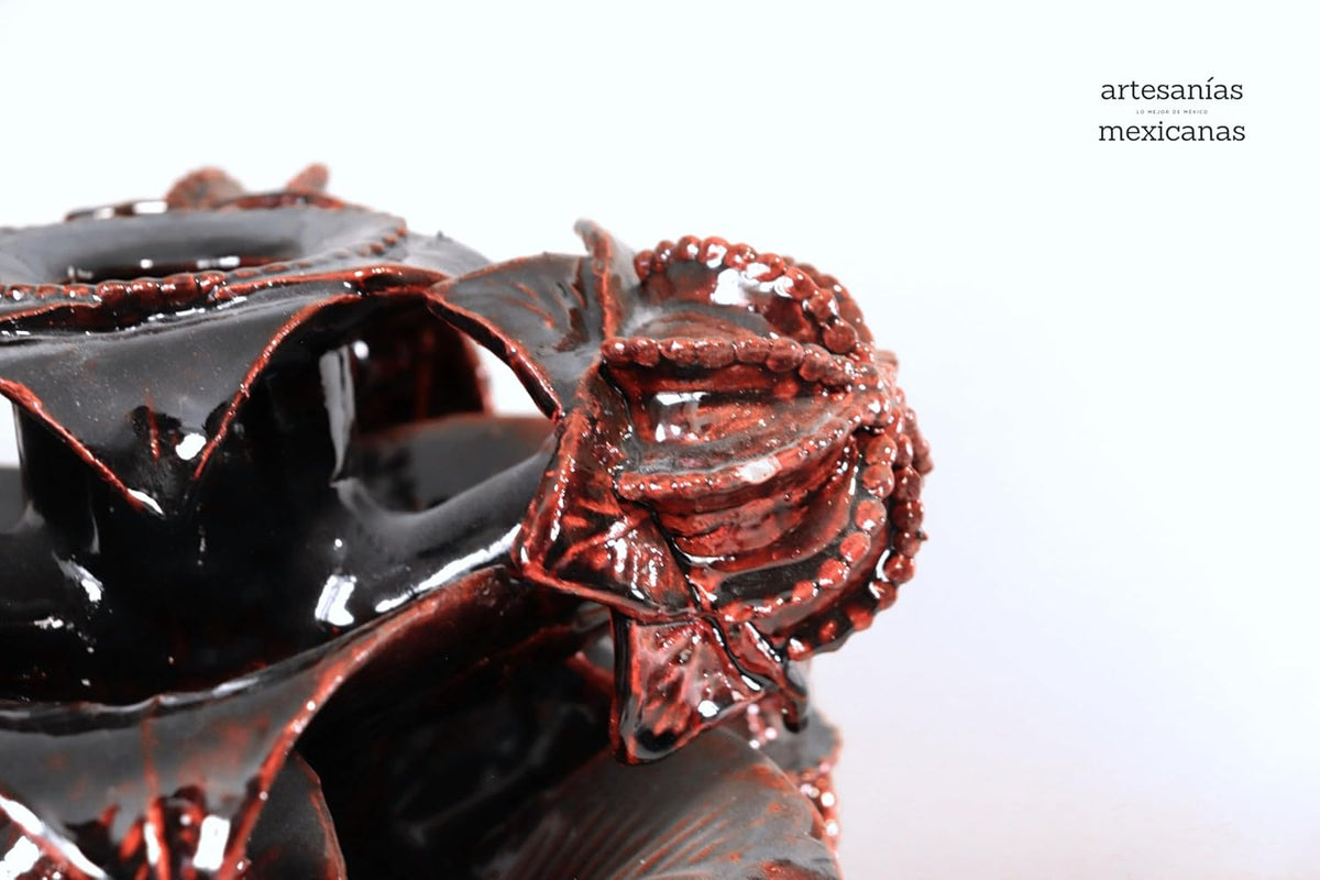 Piña michoacana de barro - Flor de Jamaica - 101 cm. 40 in. - Sobre pedido