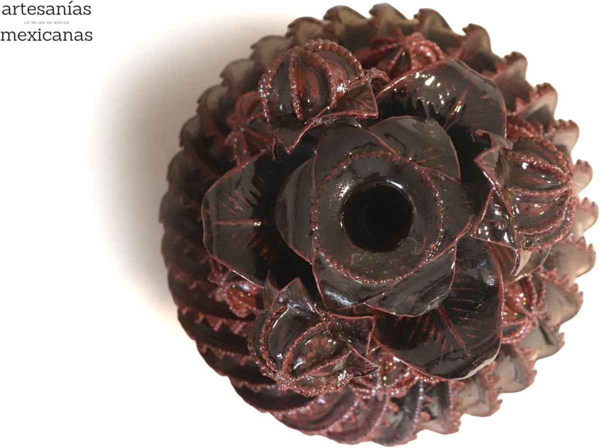 Piña michoacana de barro - Flor de Jamaica - 101 cm. 40 in. - Sobre pedido