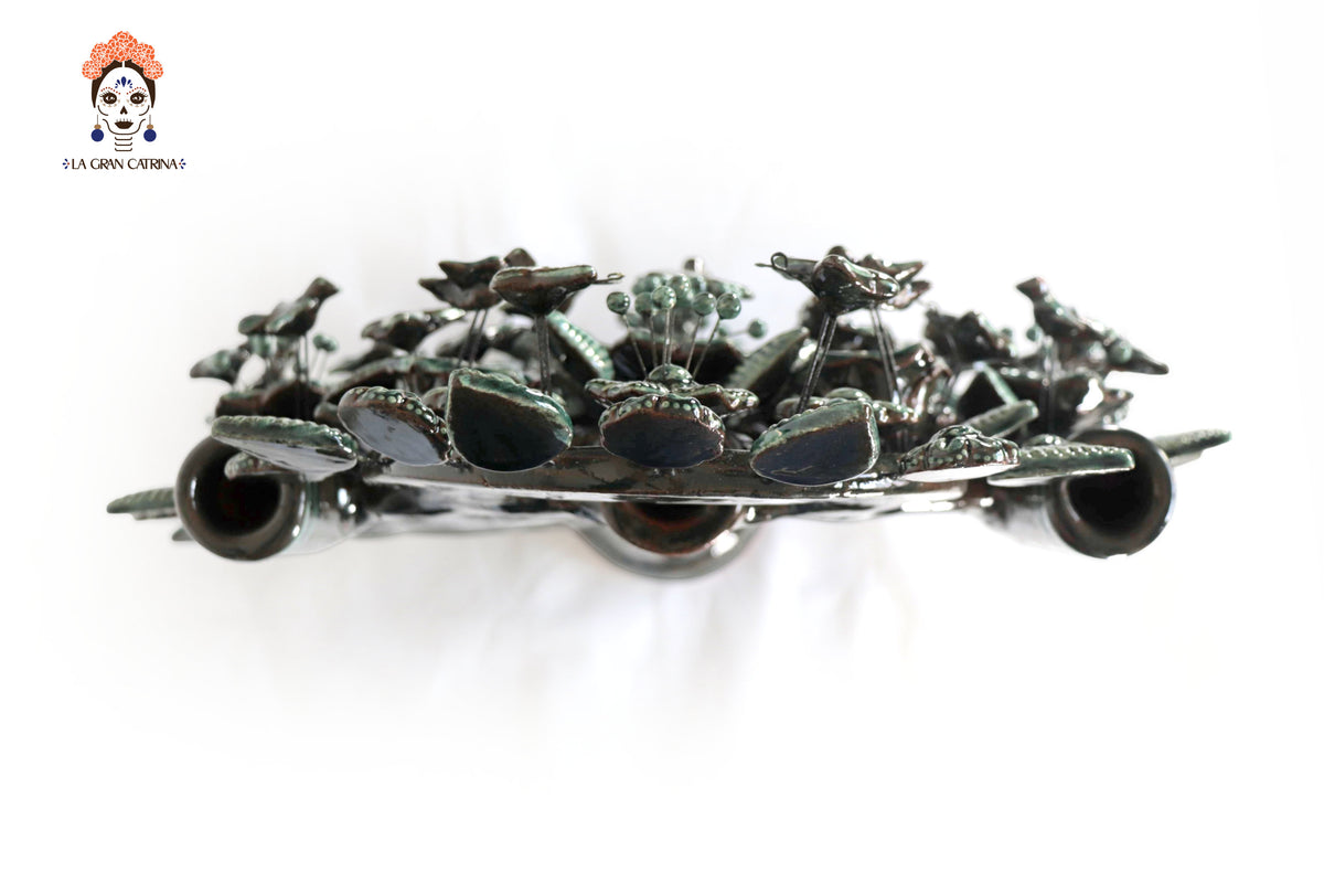 Árbol de la vida verde vidriado - 55 cm. 21.6 in.