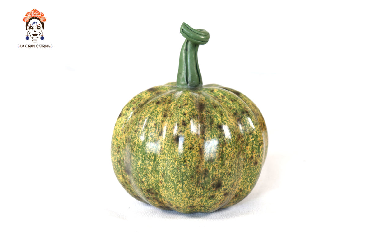 Set 3 Calabazas Artesanales Decorativas Verdes - 22 cm - 8.7 in. Calabaza
