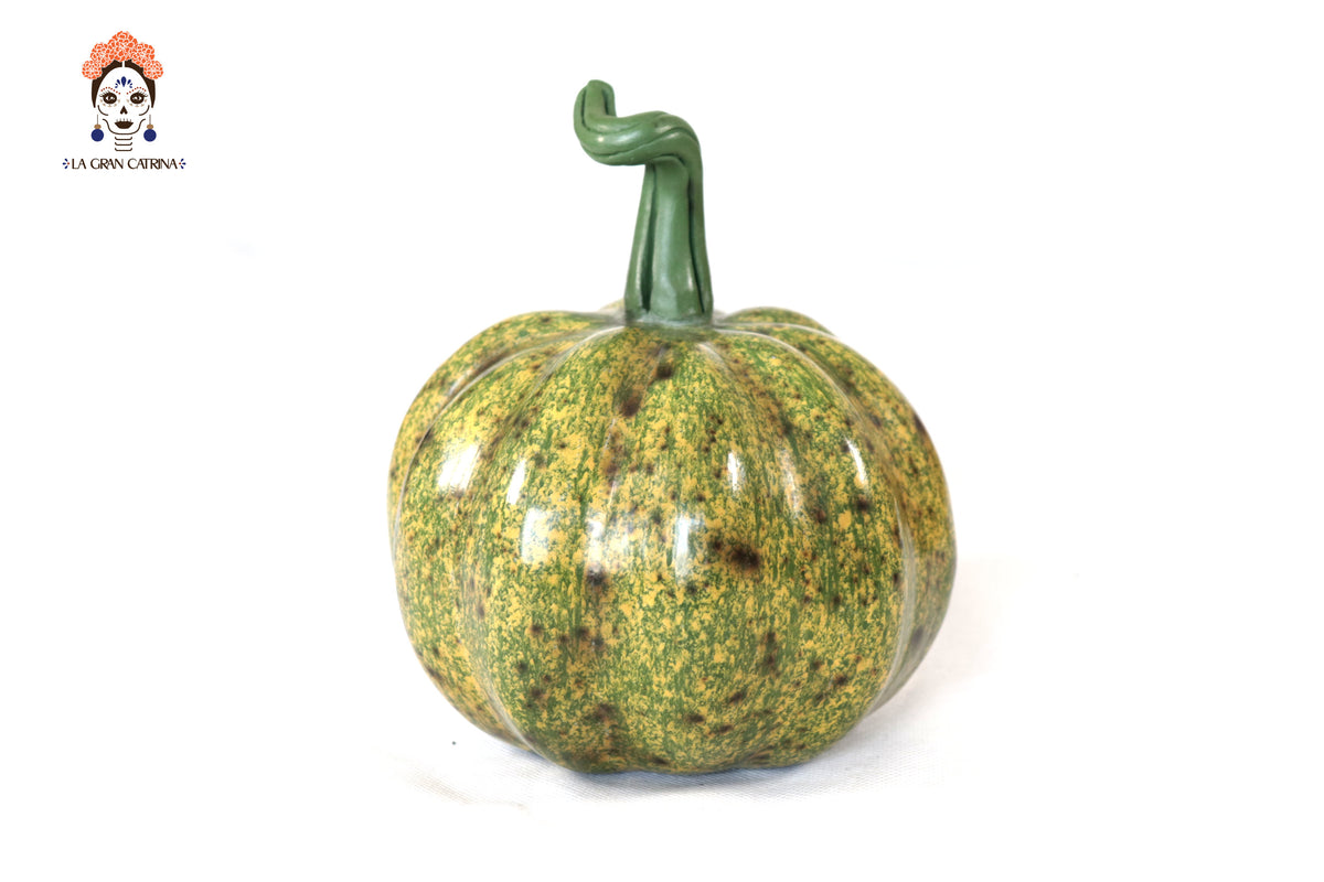 Set 3 Calabazas Artesanales Decorativas Verdes - 22 cm - 8.7 in. Calabaza