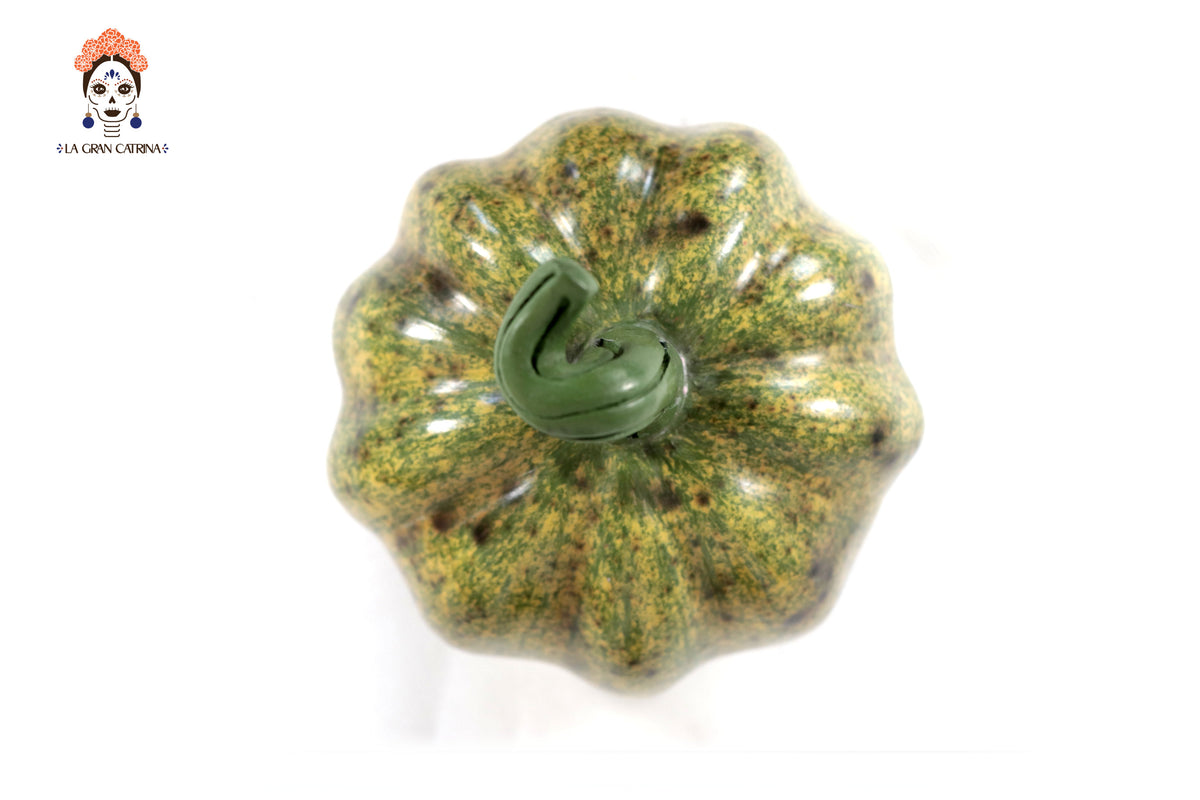 Set 3 Calabazas Artesanales Decorativas Verdes - 22 cm - 8.7 in. Calabaza