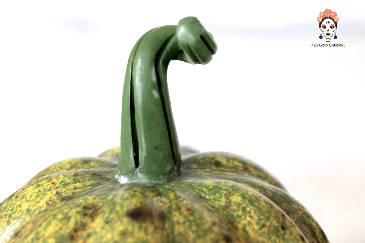 Set 3 Calabazas Artesanales Decorativas Verdes - 22 cm - 8.7 in. Calabaza