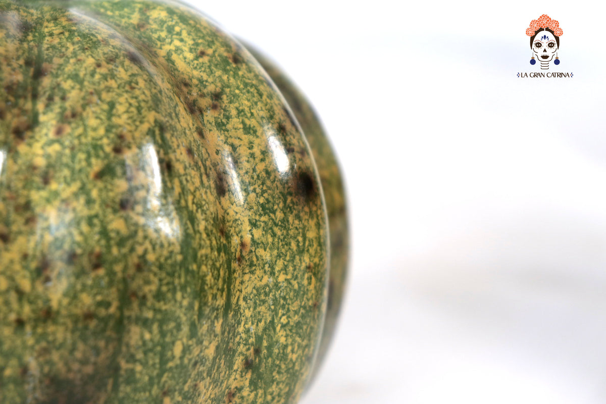 Set 3 Calabazas Artesanales Decorativas Verdes - 22 cm - 8.7 in. Calabaza