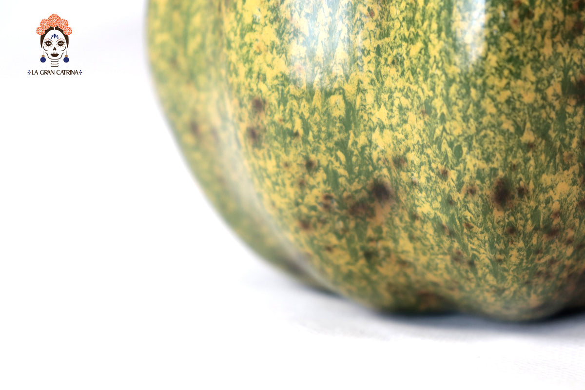 Set 3 Calabazas Artesanales Decorativas Verdes - 22 cm - 8.7 in. Calabaza