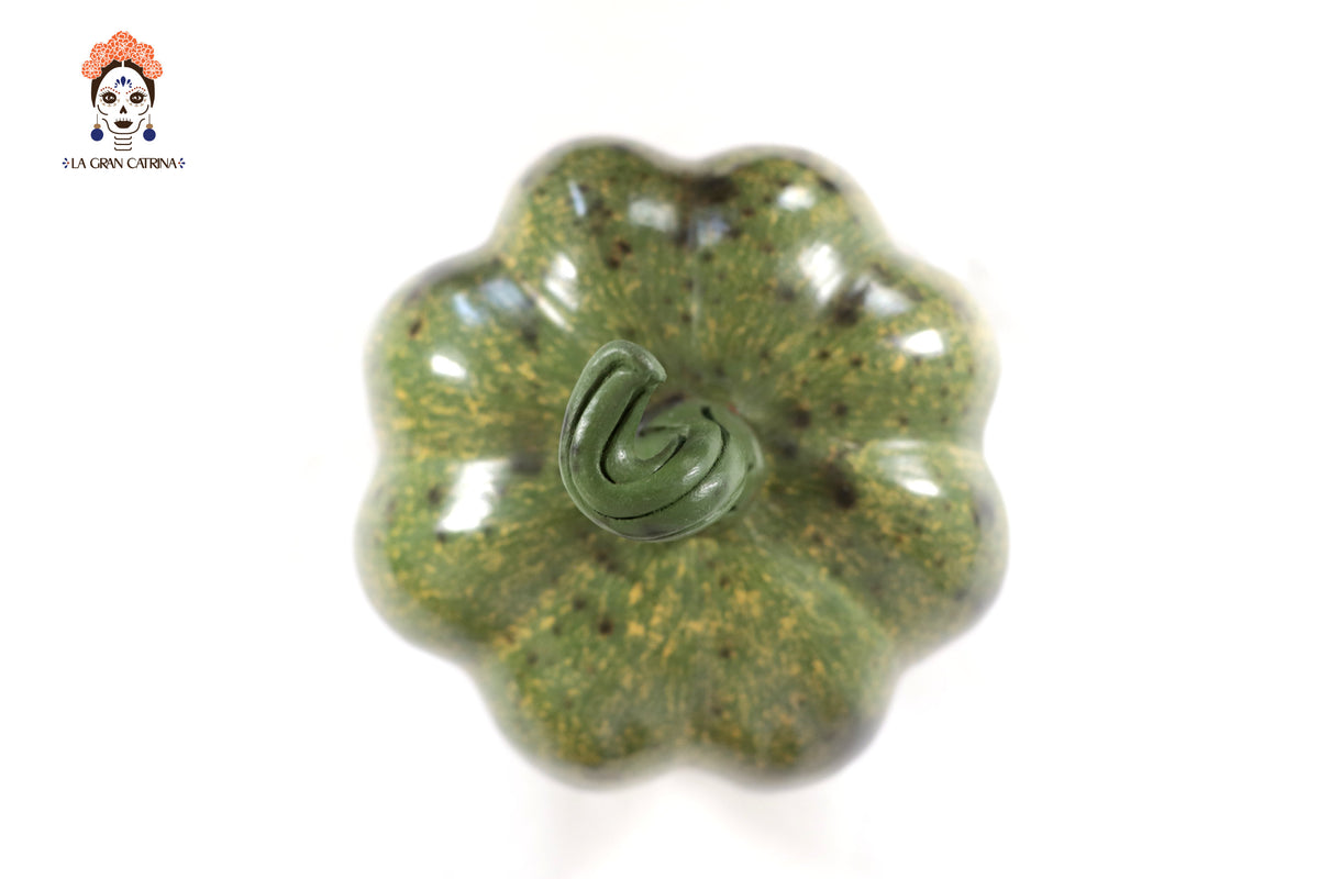 Set 3 Calabazas Artesanales Decorativas Verdes - 22 cm - 8.7 in. Calabaza