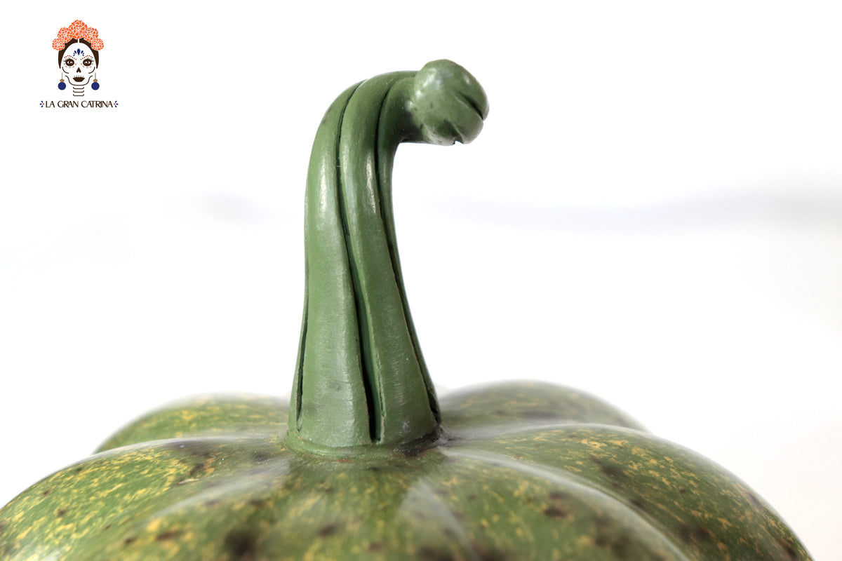 Set 3 Calabazas Artesanales Decorativas Verdes - 22 cm - 8.7 in. Calabaza
