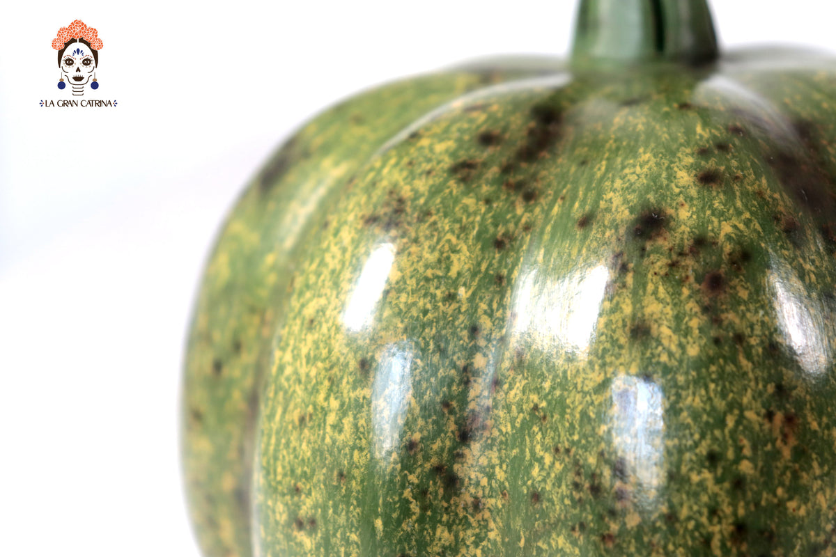 Set 3 Calabazas Artesanales Decorativas Verdes - 22 cm - 8.7 in. Calabaza