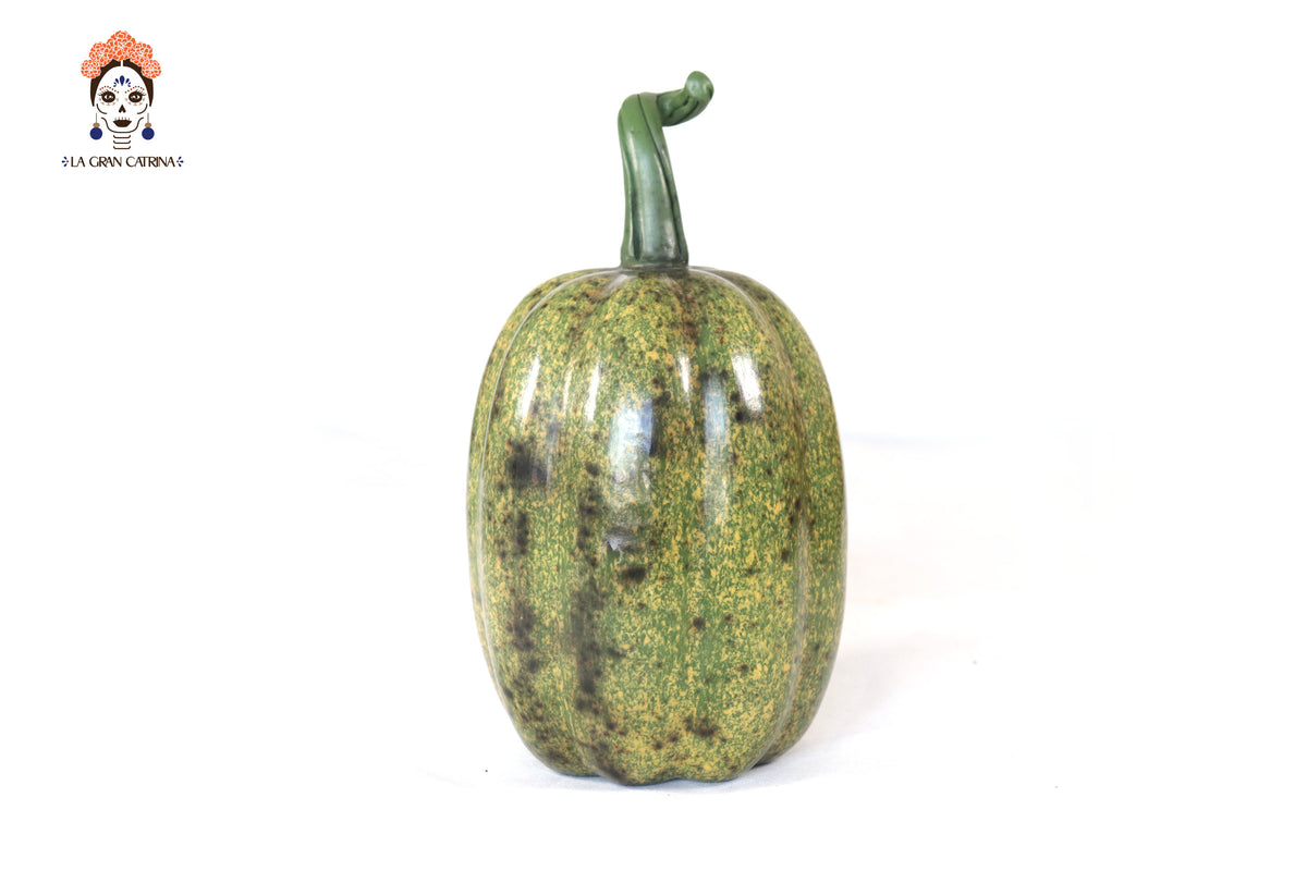 Set 3 Calabazas Artesanales Decorativas Verdes - 22 cm - 8.7 in. Calabaza