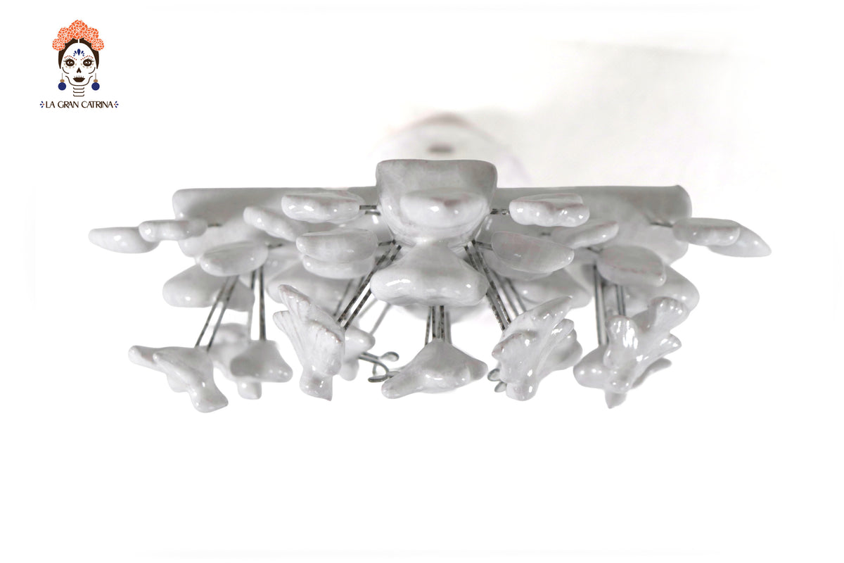 Cruz blanca vidriada de 22 cm. - 8.6 in.