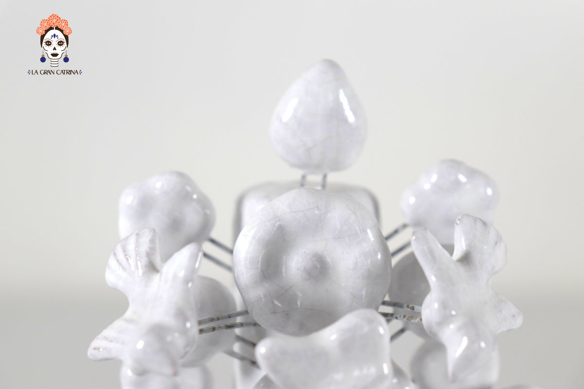 Cruz blanca vidriada de 22 cm. - 8.6 in.