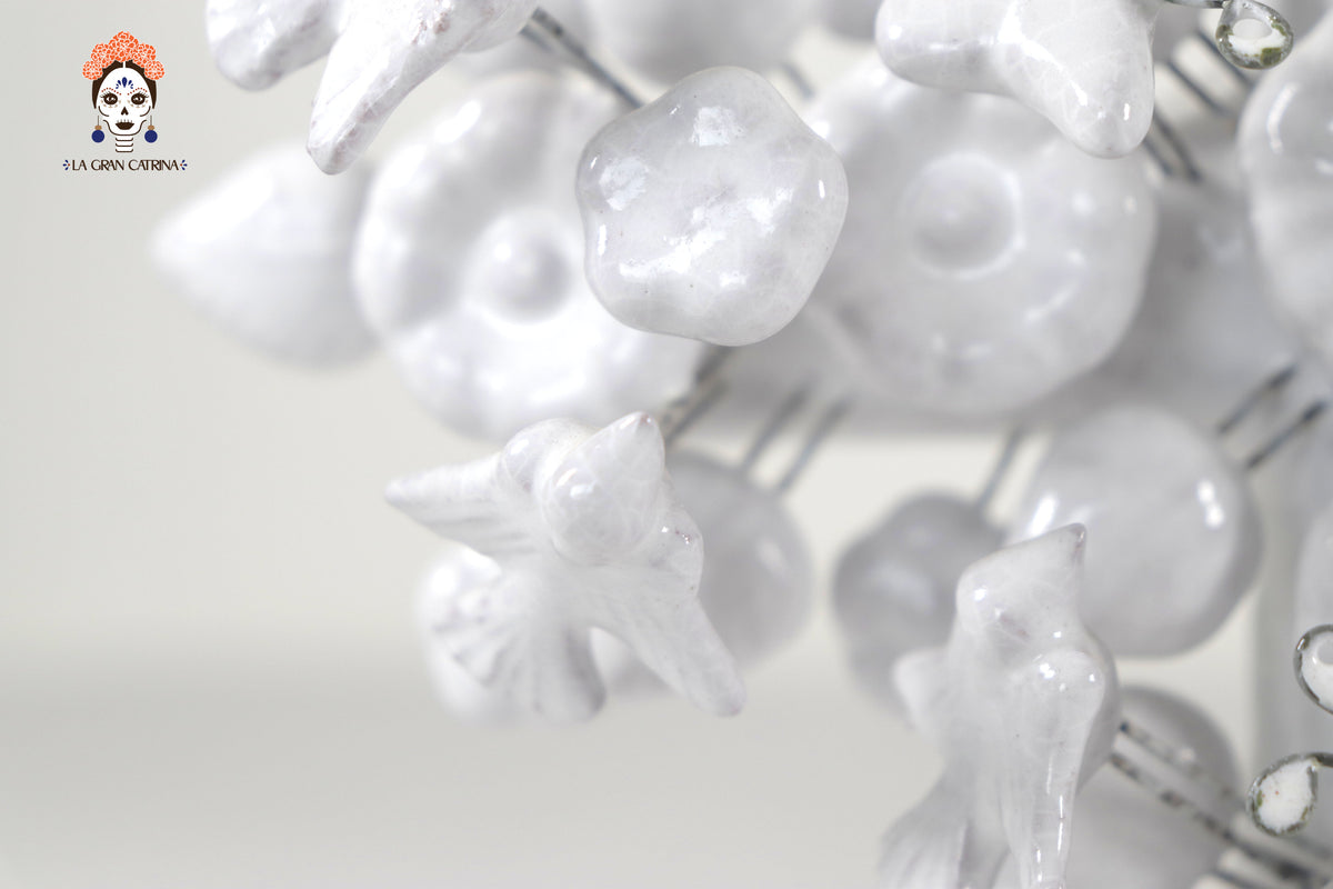 Cruz blanca vidriada de 22 cm. - 8.6 in.