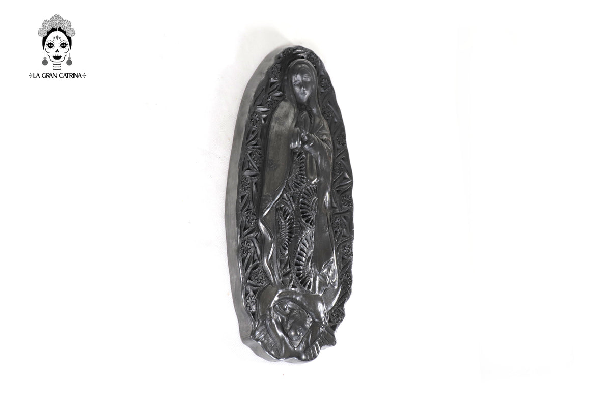 Virgen de Guadalupe en Barro Negro 32 cm. 12.6 in. Barro negro