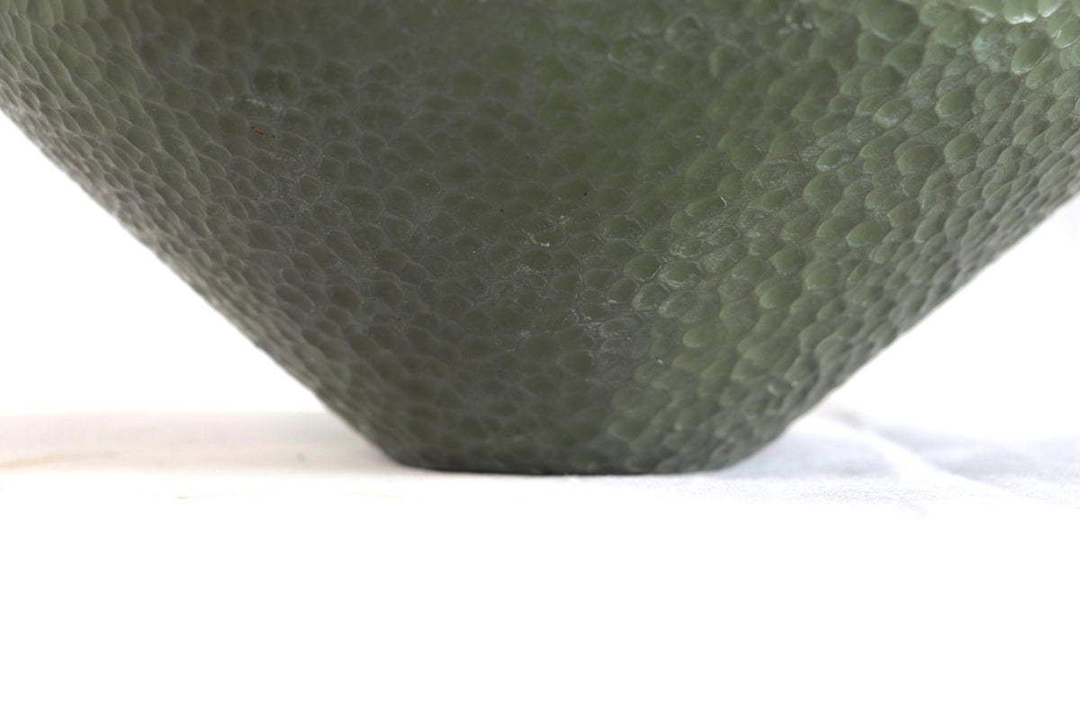 Jarrón moderno de barro martillado verde - 25 cm. 10 in. Artesanía