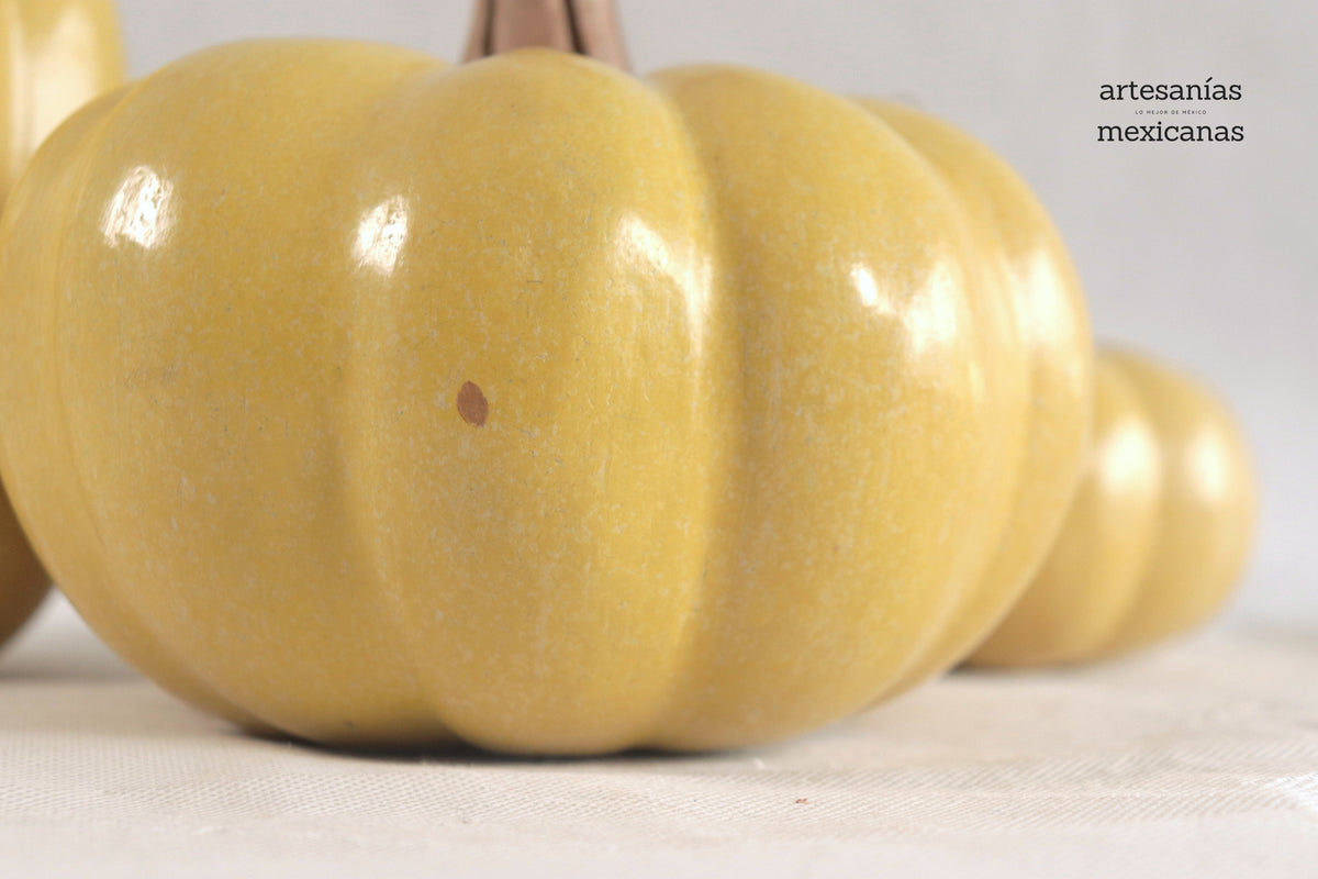 Juego de 3 calabazas amarillas Calabaza