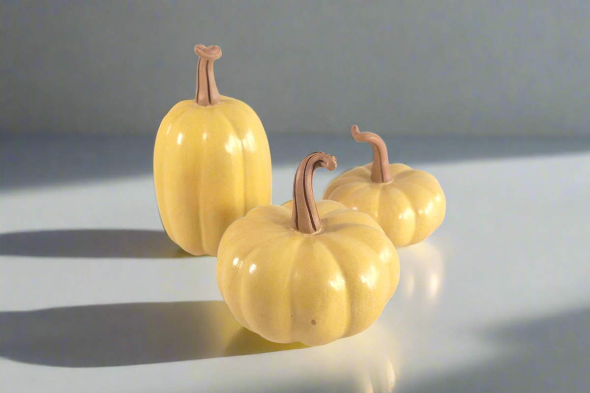 Juego de 3 calabazas amarillas Calabaza