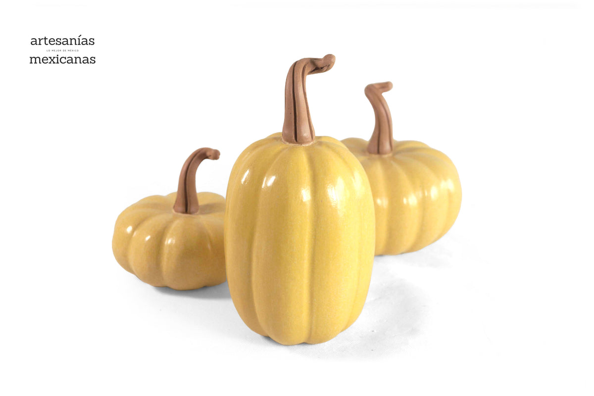 Juego de 3 calabazas amarillas Calabaza