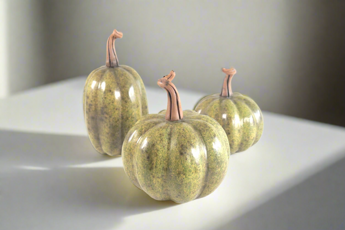 Juego de 3 calabazas verde ll Calabaza