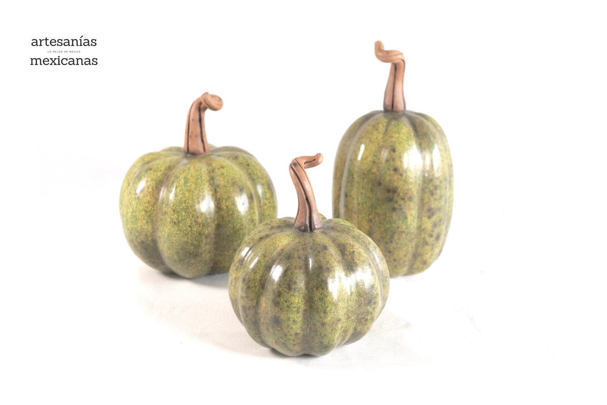 Juego de 3 calabazas verde ll Calabaza