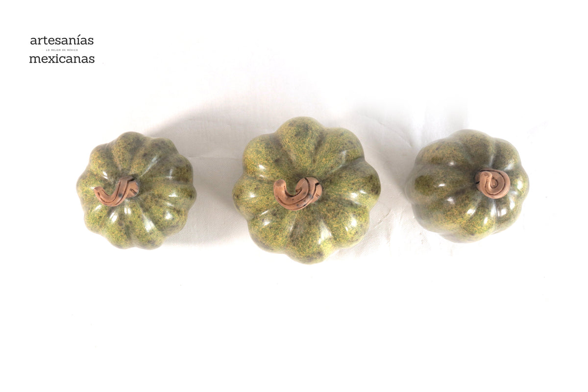 Juego de 3 calabazas verde ll Calabaza