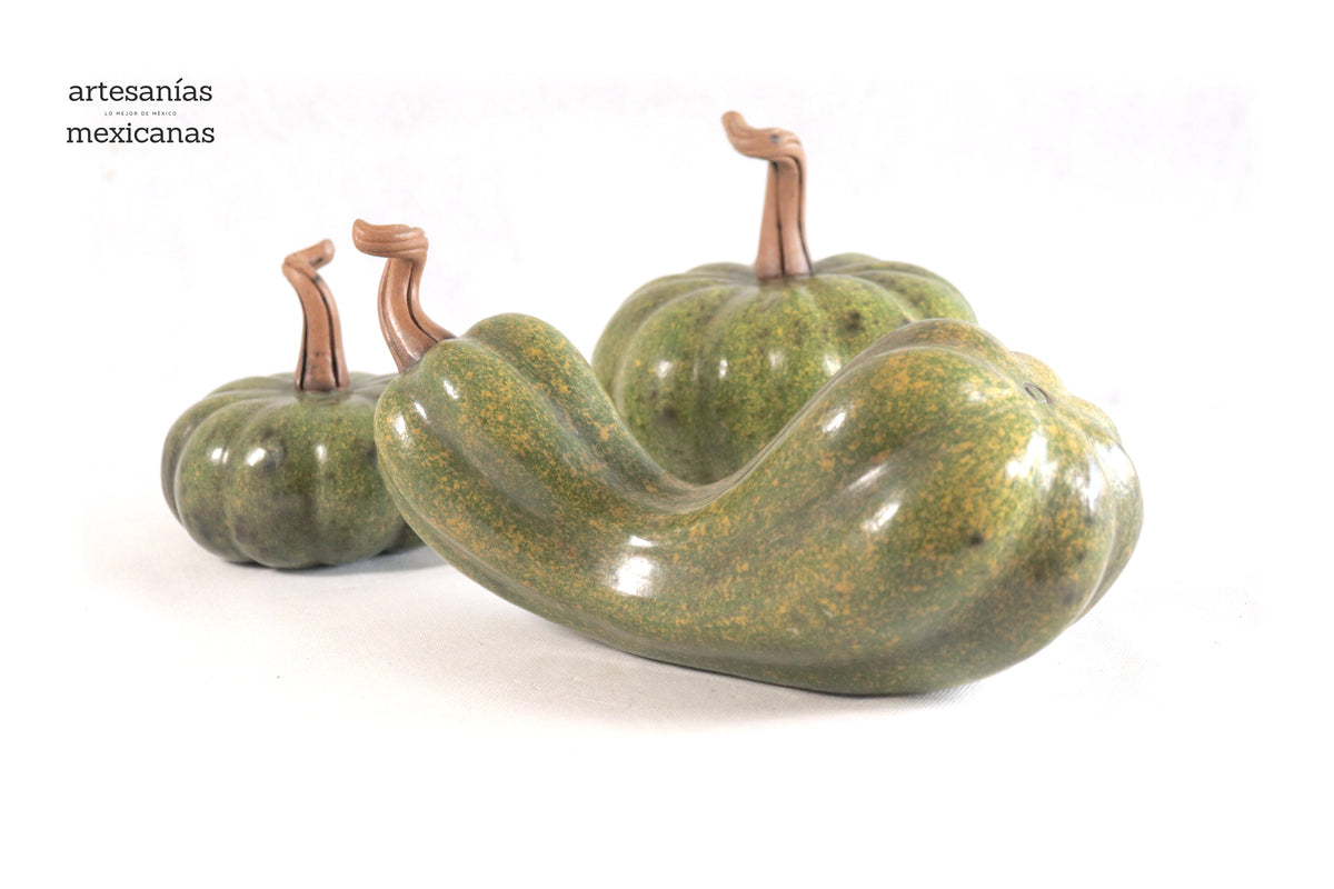 Juego de 3 calabazas verde l Calabaza