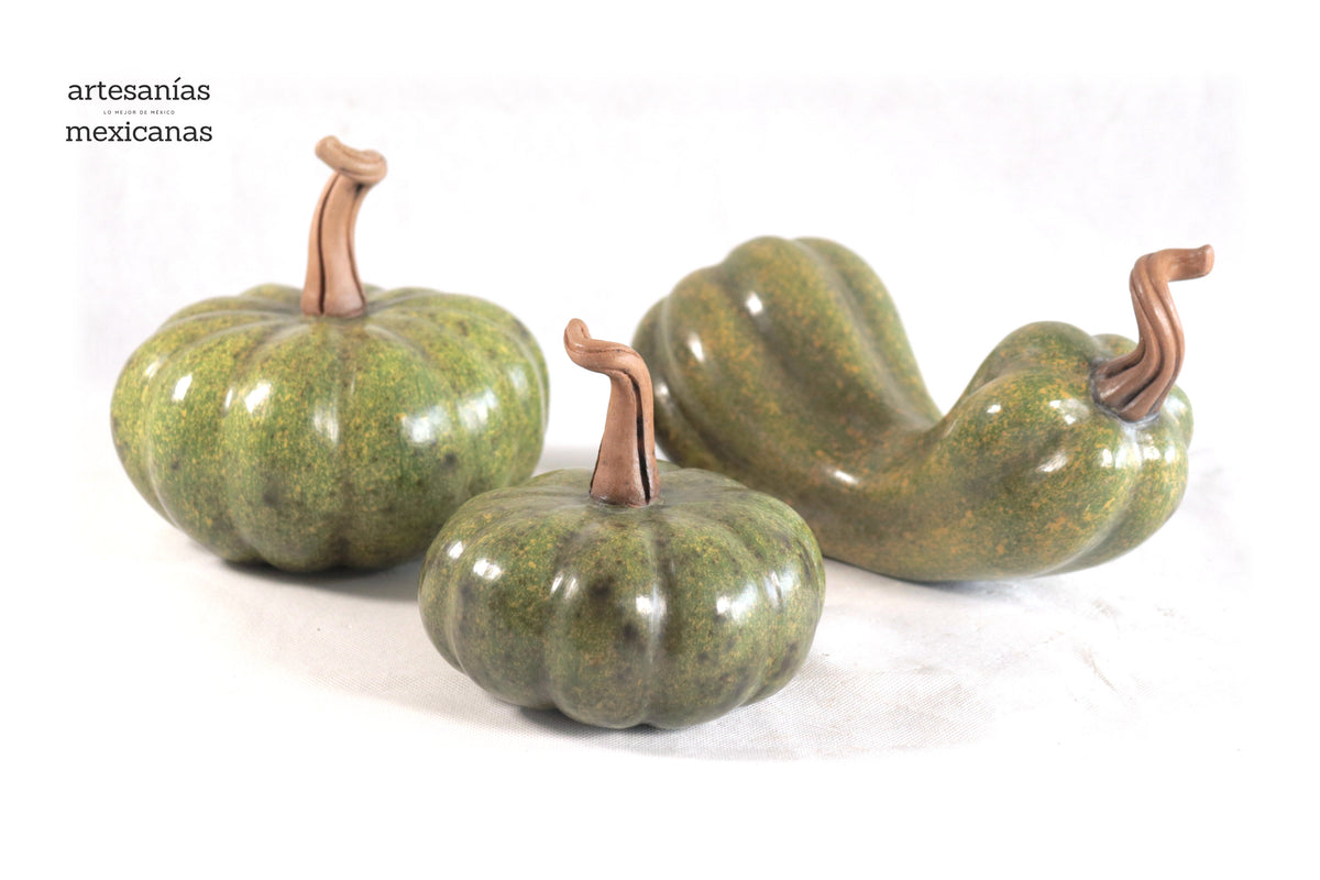 Juego de 3 calabazas verde l Calabaza