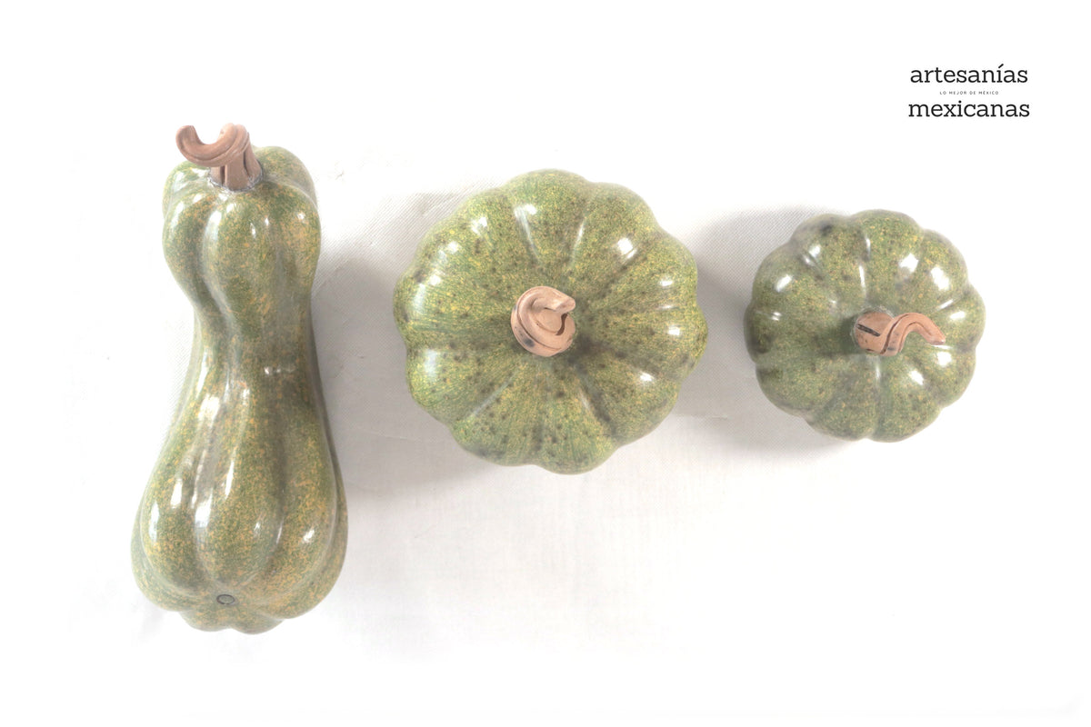 Juego de 3 calabazas verde l Calabaza