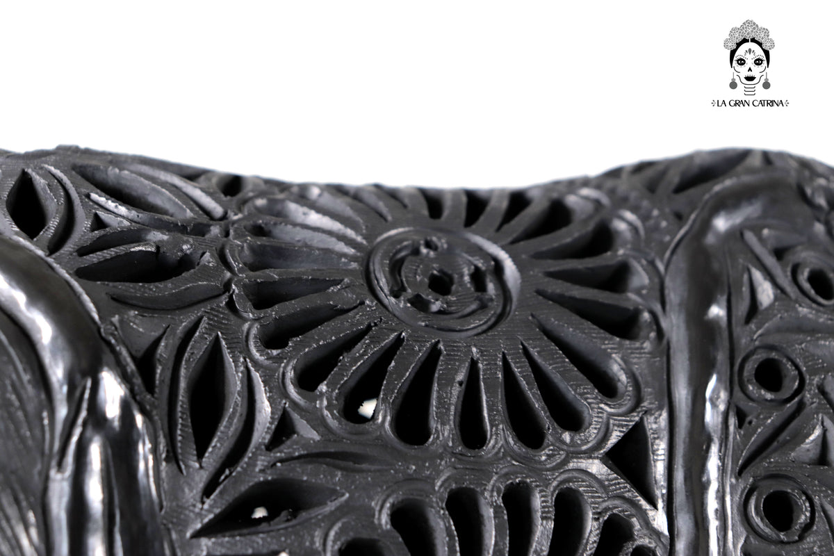 Rinoceronte de Barro Negro - 20 cm. 7.9 in. Barro negro