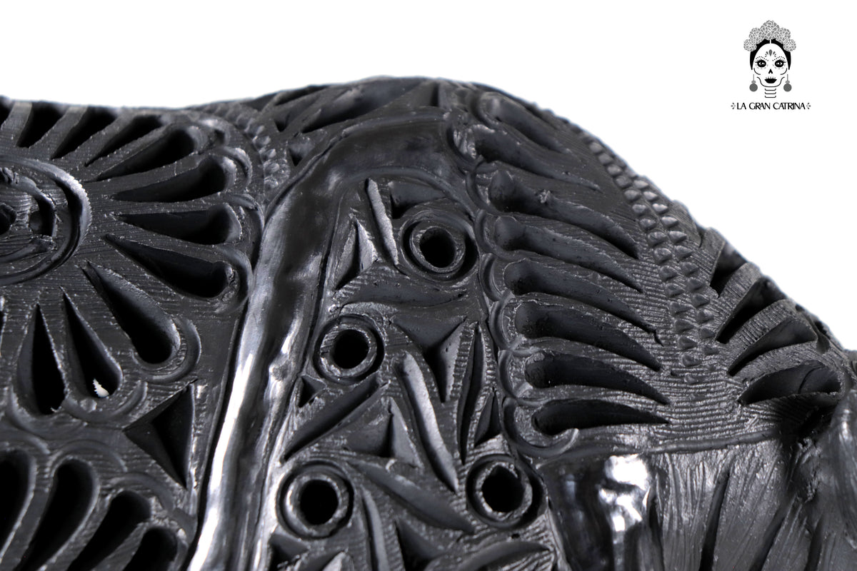 Rinoceronte de Barro Negro - 20 cm. 7.9 in. Barro negro