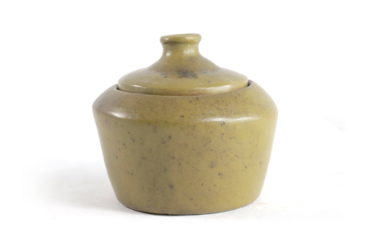 Azucarera verde olivo - 12 cm. 4.7 in. - Artesanía al Mayoreo