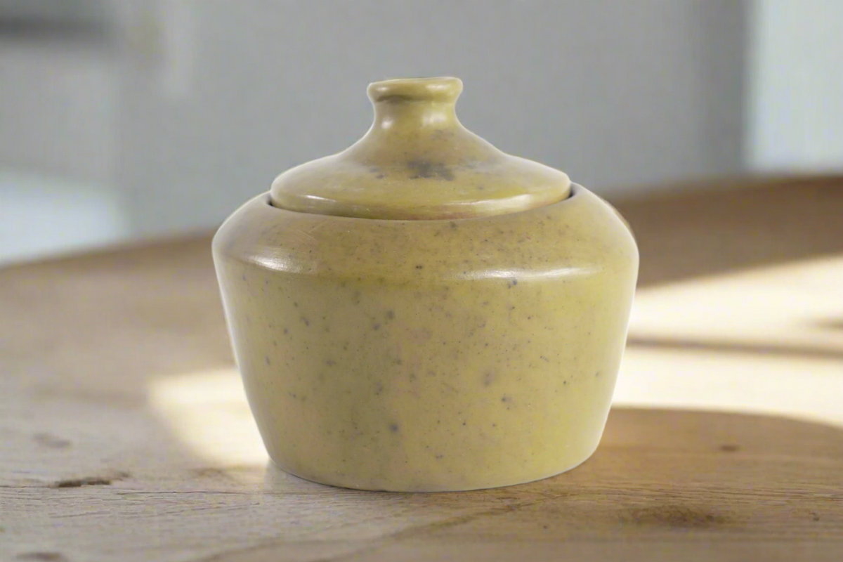 Azucarera verde olivo - 12 cm. 4.7 in. - Artesanía al Mayoreo