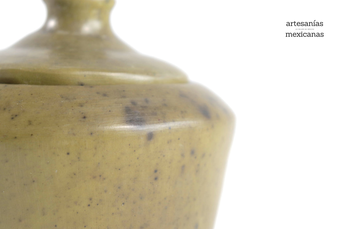 Azucarera verde olivo - 12 cm. 4.7 in. - Artesanía al Mayoreo