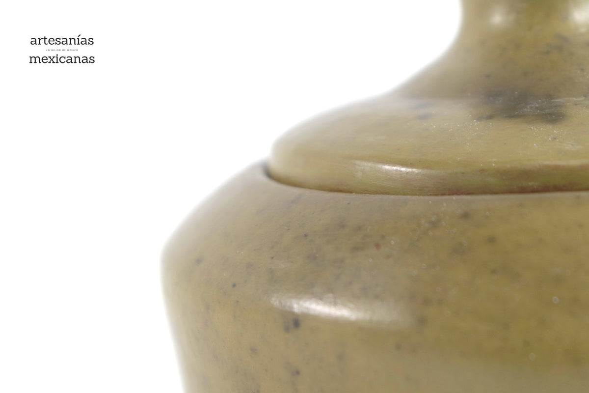 Azucarera verde olivo - 12 cm. 4.7 in. - Artesanía al Mayoreo