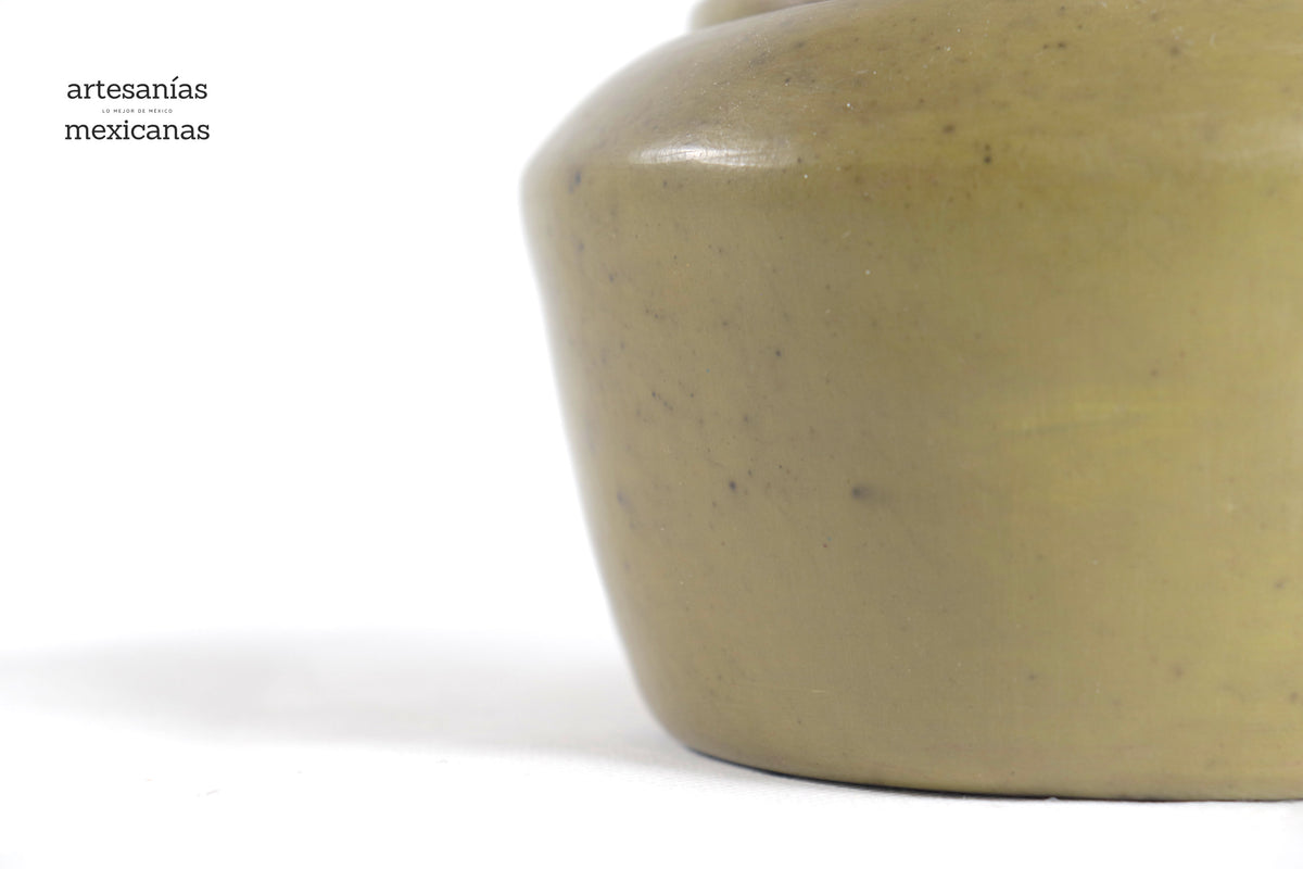 Azucarera verde olivo - 12 cm. 4.7 in. - Artesanía al Mayoreo