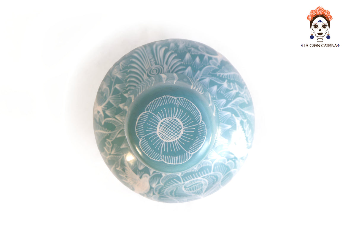 Jarrón Botellón Azul Turquesa - 23 cm. 09 in.