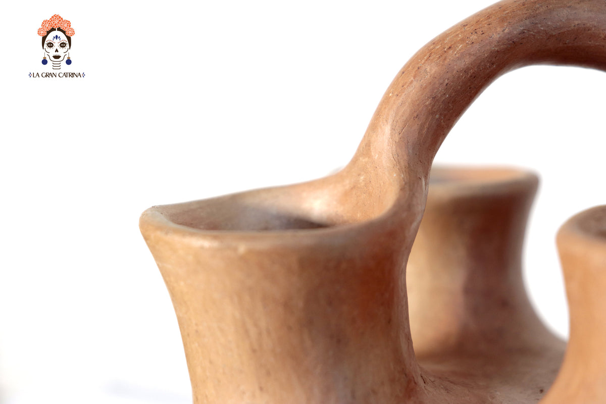 Vasija Mixe Ancestral con 4 bocas - 24 Cm. 9.4 In. Mixe