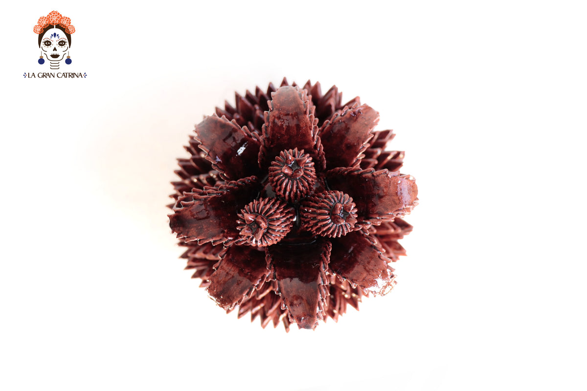 Piña Michoacana Roja con Hojas Curveadas - 48 cm. 19 in. Piña
