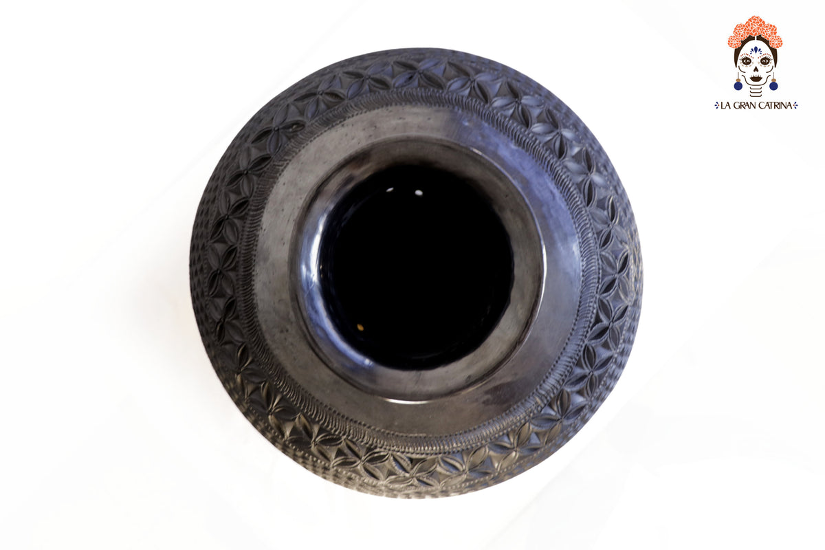 Tibor Grande Artesanal de Barro Negro 50 cm. 19.6 in. Barro negro