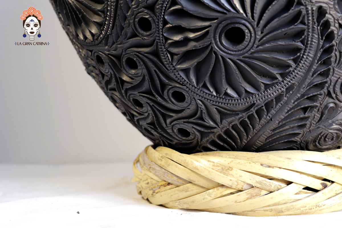 Tibor Grande Artesanal de Barro Negro 50 cm. 19.6 in. Barro negro