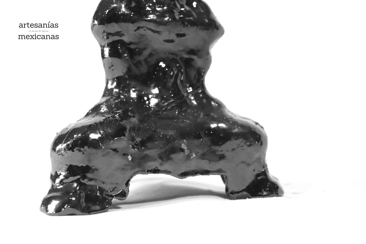 Set de 3 Candeleros negros con hojas - Barro vidriado Candelabros