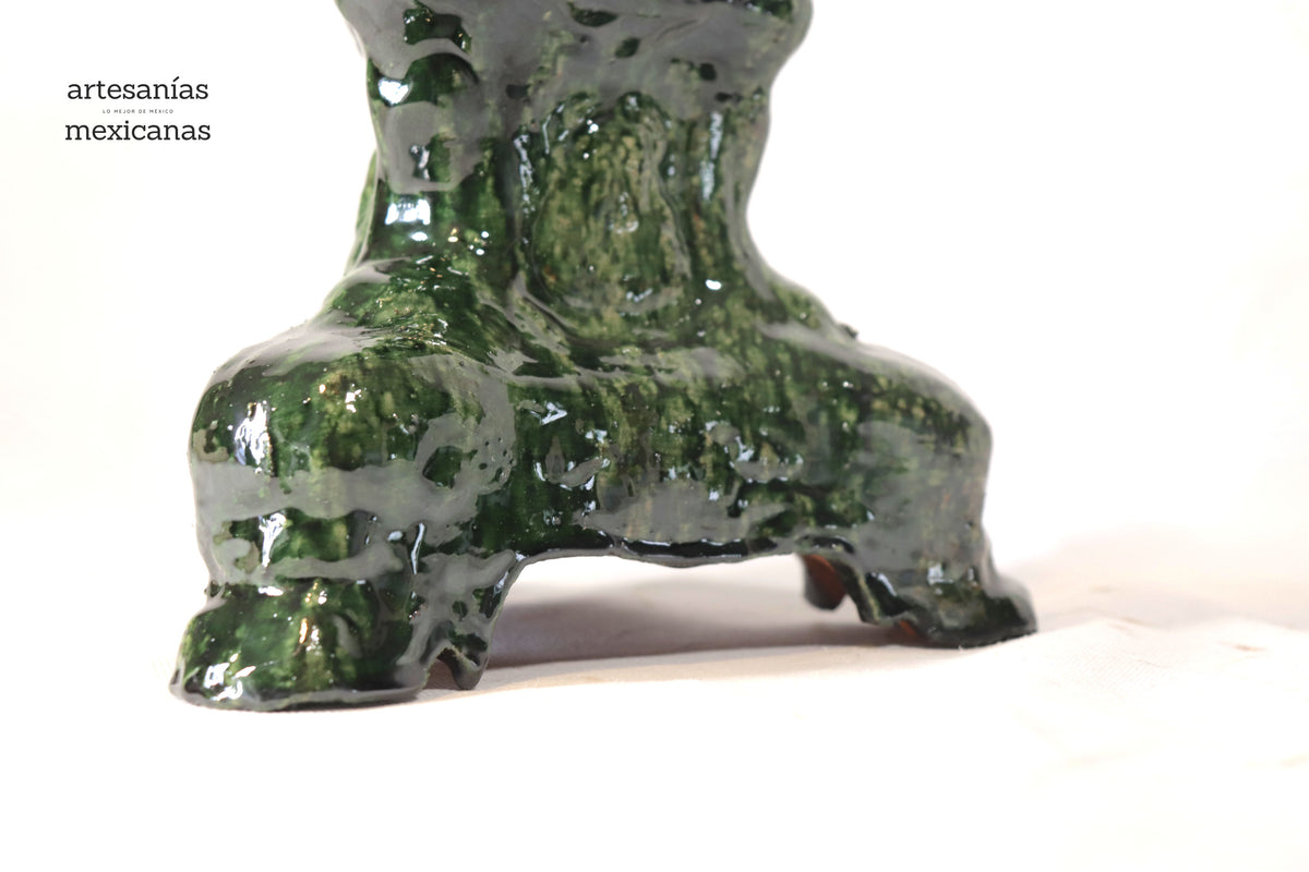 Set de 3 Candeleros verdes - Barro vidriado Candelabros