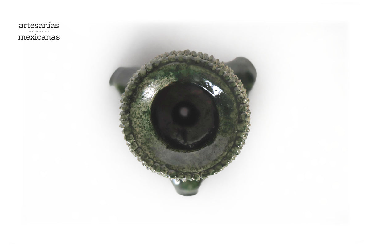 Set de 3 Candeleros verdes - Barro vidriado Candelabros