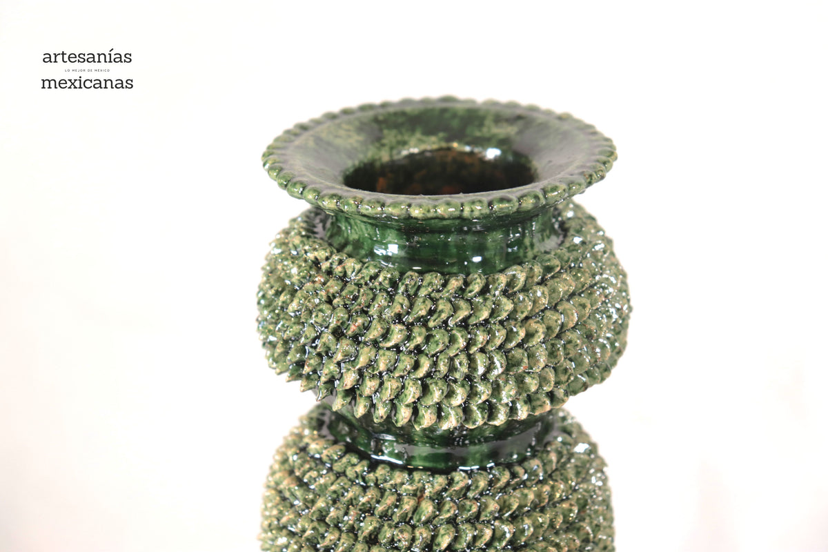 Set de 3 Candeleros verdes - Barro vidriado Candelabros