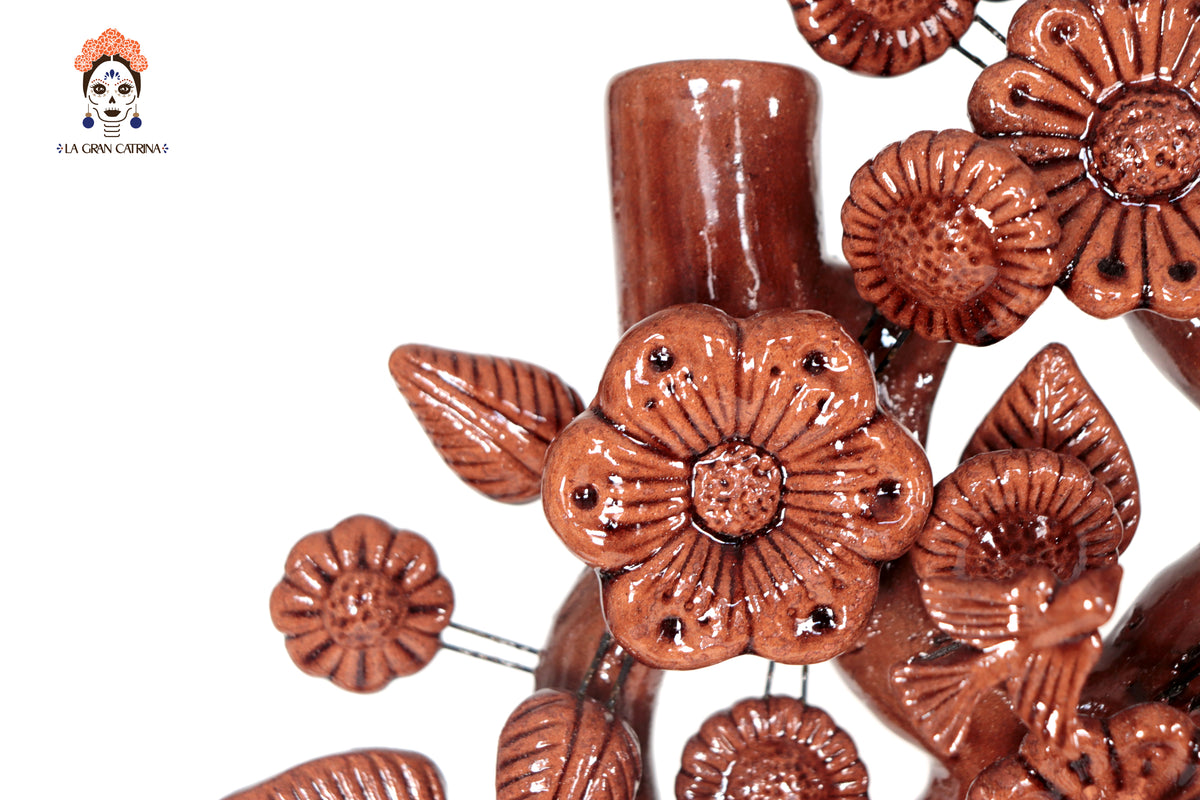 Árbol de la Vida Marrón – Barro Vidriado - 62 cm. 24.4 in. - Sobre pedido