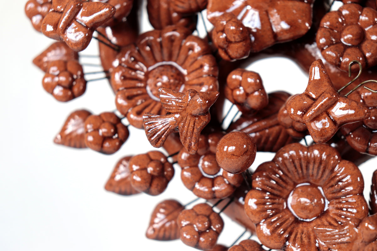 Árbol de la Vida Marrón – Barro Vidriado - 42 cm. 16.5 in.