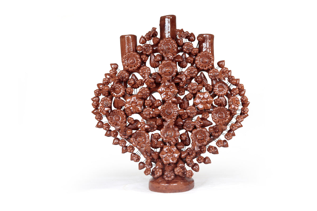 Árbol de la Vida Marrón – Barro Vidriado - 42 cm. 16.5 in.