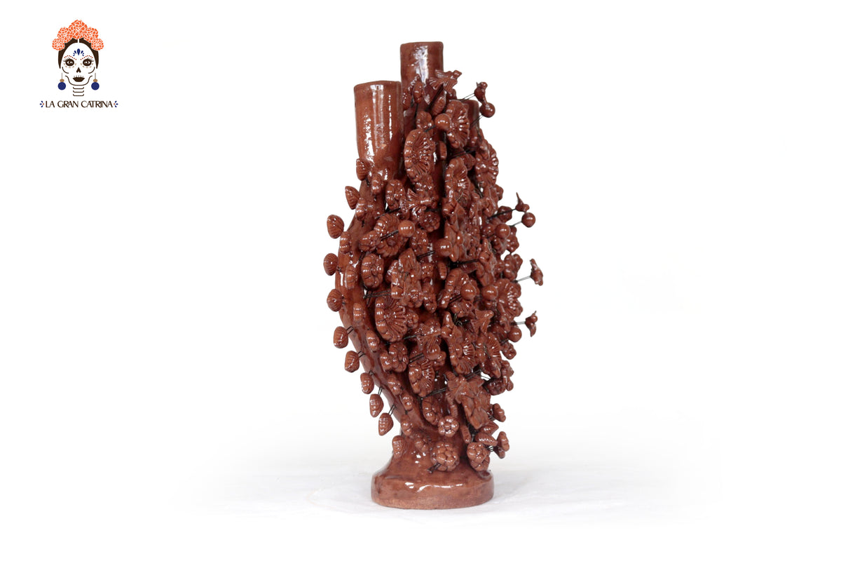 Árbol de la Vida Marrón – Barro Vidriado - 42 cm. 16.5 in.