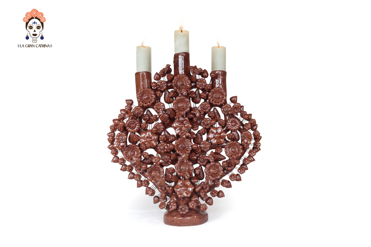 Árbol de la Vida Marrón – Barro Vidriado - 42 cm. 16.5 in.