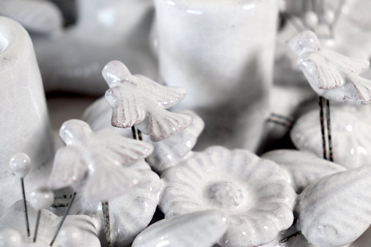 Corona de Adviento Blanca - 35 cm. 13.7 in.